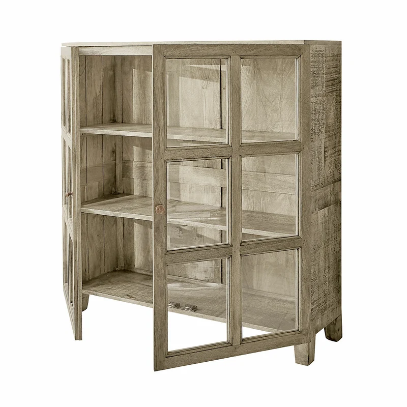 Vitrine LOBERON Stoneham en bois marron
