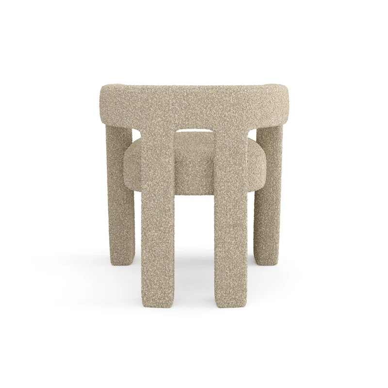 Fauteuil de salle à manger SIA HOME Alya en tissu bouclette taupe