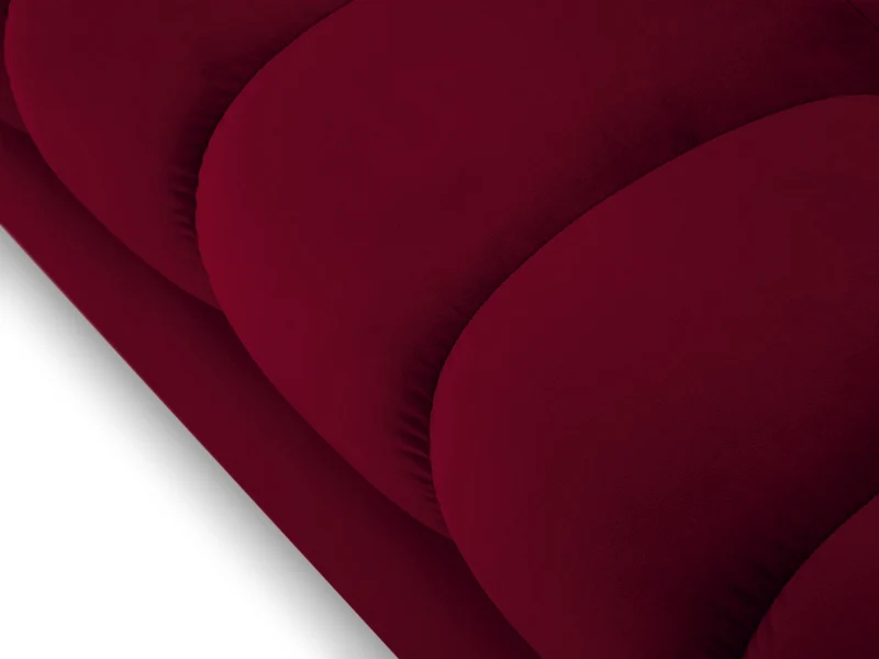 Canapé d'angle droit MICADONI Mamaia 5 places en Velours Rouge