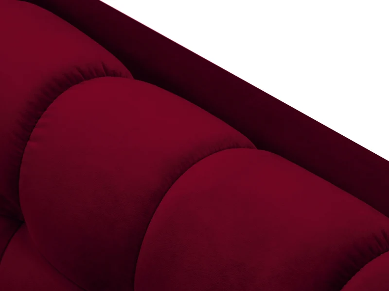 Canapé d'angle droit MICADONI Mamaia 5 places en Velours Rouge