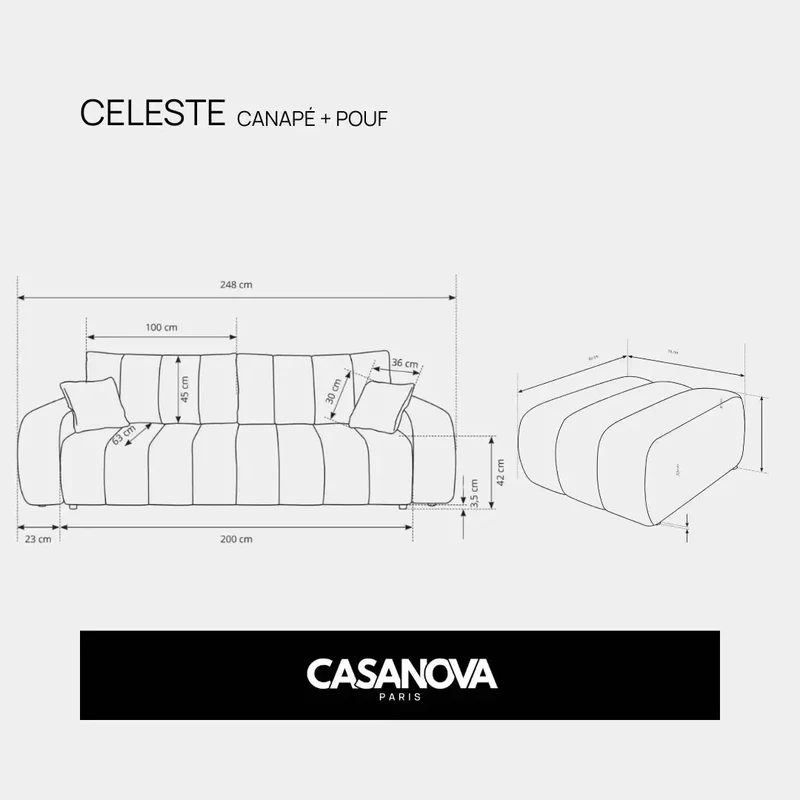 DUO CELESTE - Tissu bouclette