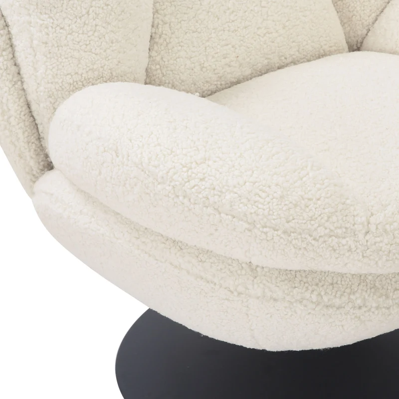 Fauteuil pivotant effet bouclette blanc
