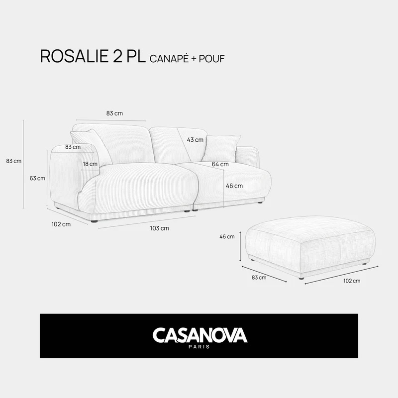 DUO ROSALIE 2 PL - Tissu sauvage
