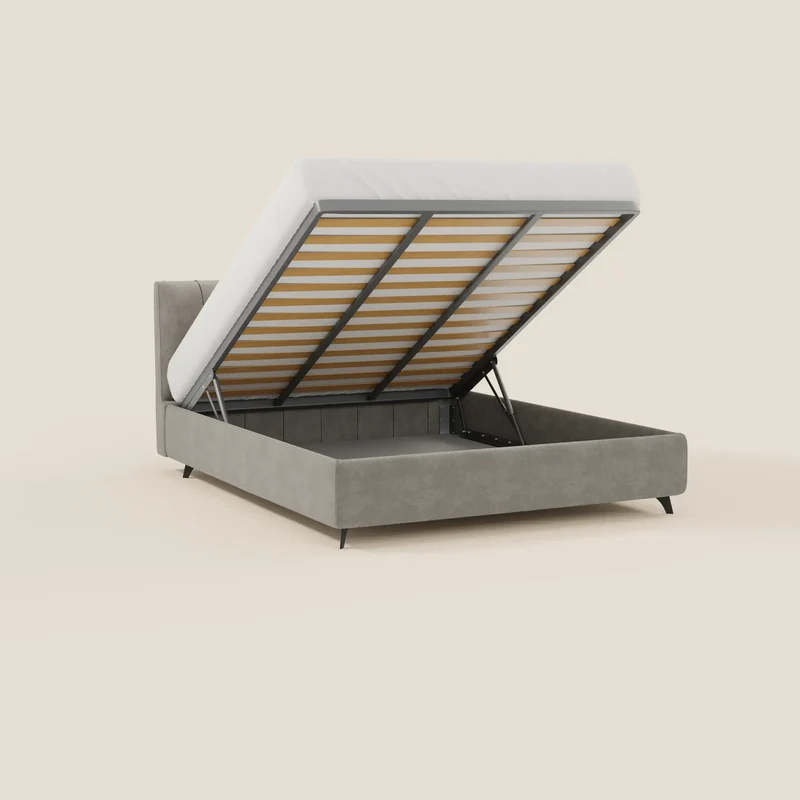 Bogart Lit coffre Édition Grande Fratello - déhoussable en tissu détachable T22 gris
