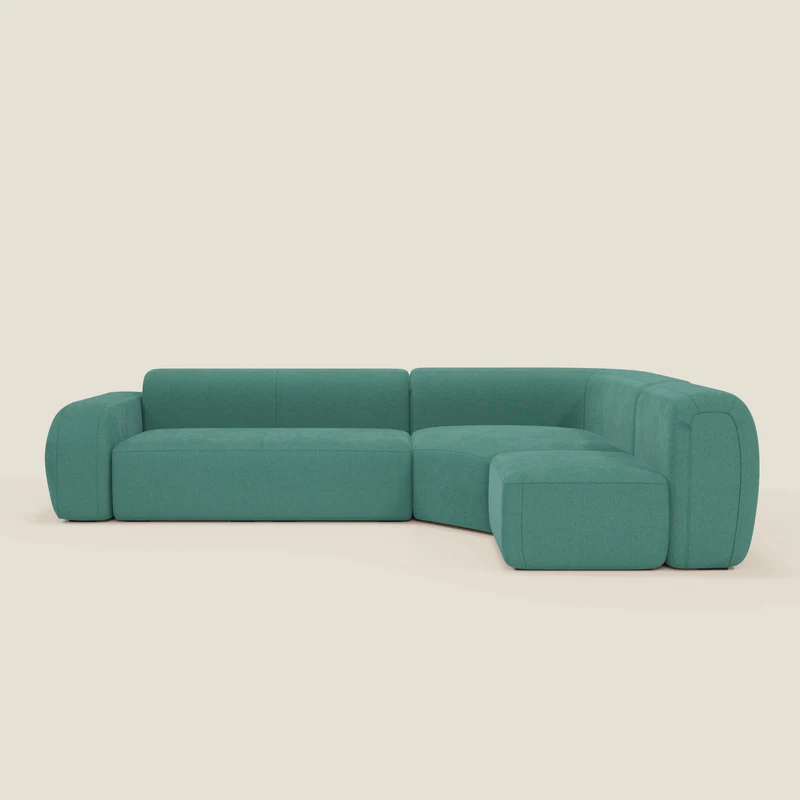 BonBon canapé d’angle composable et modulaire - tissu anti-taches T23 vert d’eau