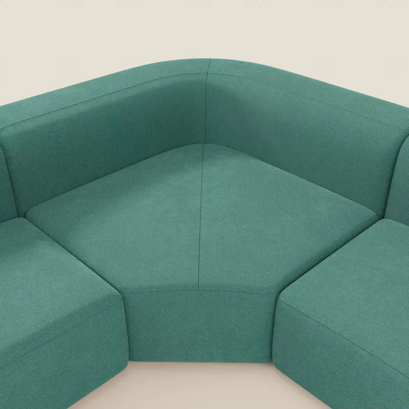 BonBon canapé d’angle composable et modulaire - tissu anti-taches T23 vert d’eau