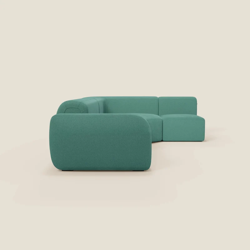 BonBon canapé d’angle composable et modulaire - tissu anti-taches T23 vert d’eau
