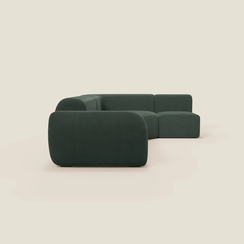 BonBon canapé d’angle composable et modulable - tissu anti-taches T23 vert