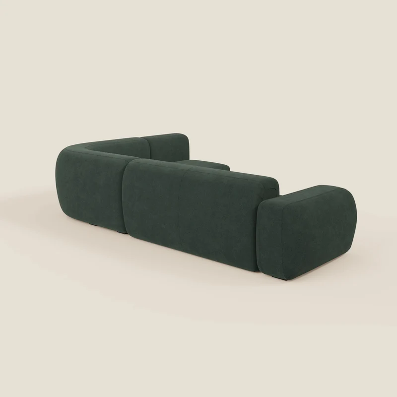 BonBon canapé d’angle composable et modulable - tissu anti-taches T23 vert