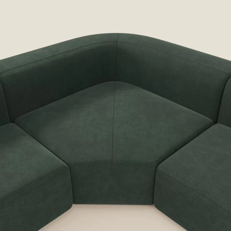 BonBon canapé d’angle composable et modulable - tissu anti-taches T23 vert