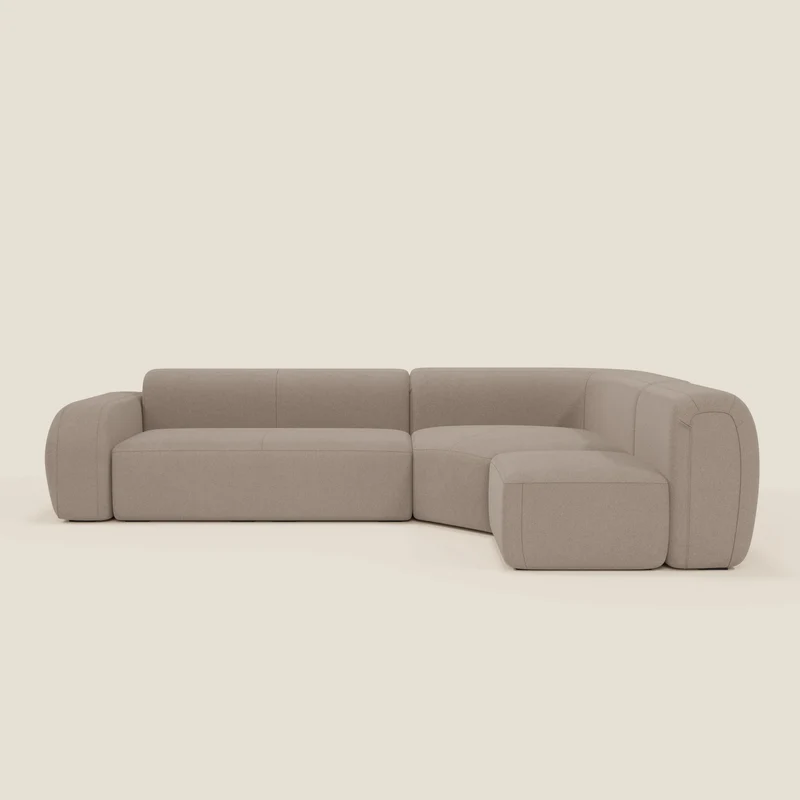 BonBon canapé d’angle composable et modulable - tissu détachable T23 taupe