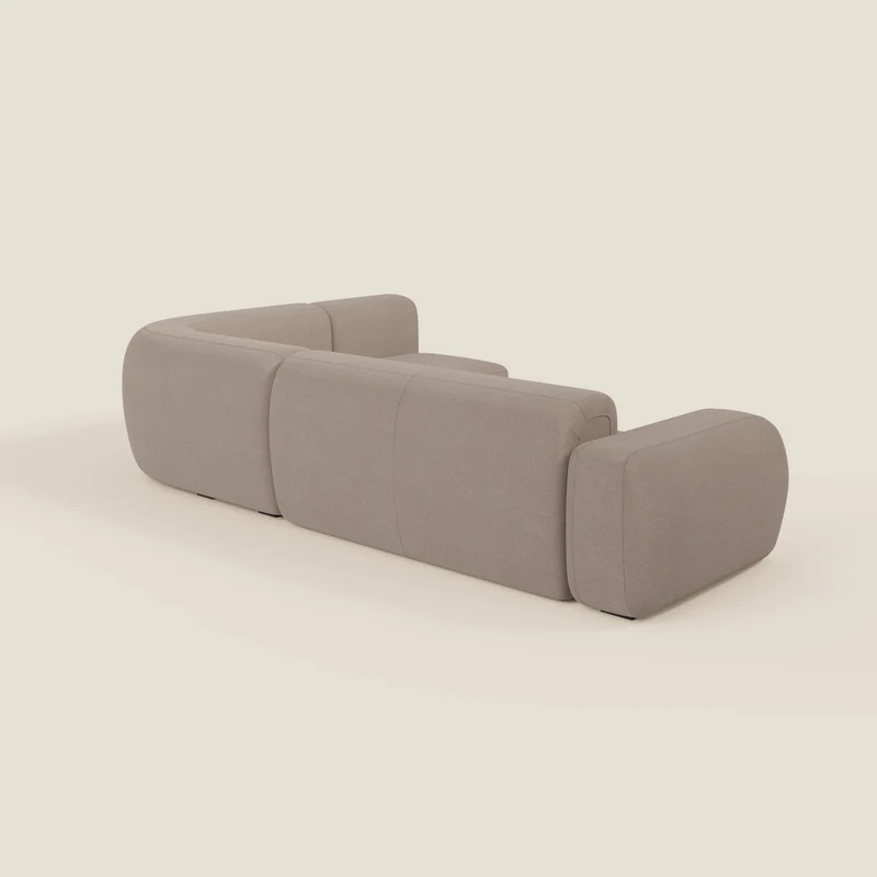 BonBon canapé d’angle composable et modulable - tissu détachable T23 taupe