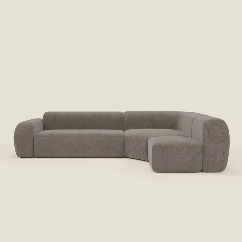 BonBon canapé d’angle composable et modulable - tissu détachable T23 taupe