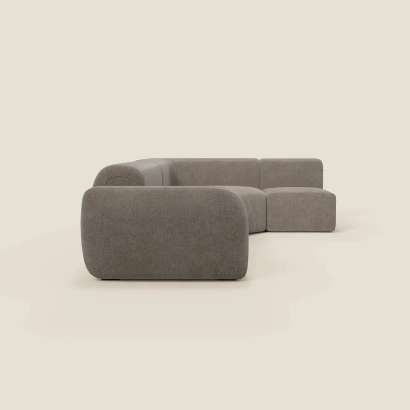 BonBon canapé d’angle composable et modulable - tissu détachable T23 taupe