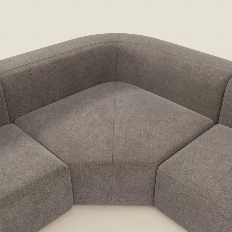BonBon canapé d’angle composable et modulable - tissu détachable T23 taupe