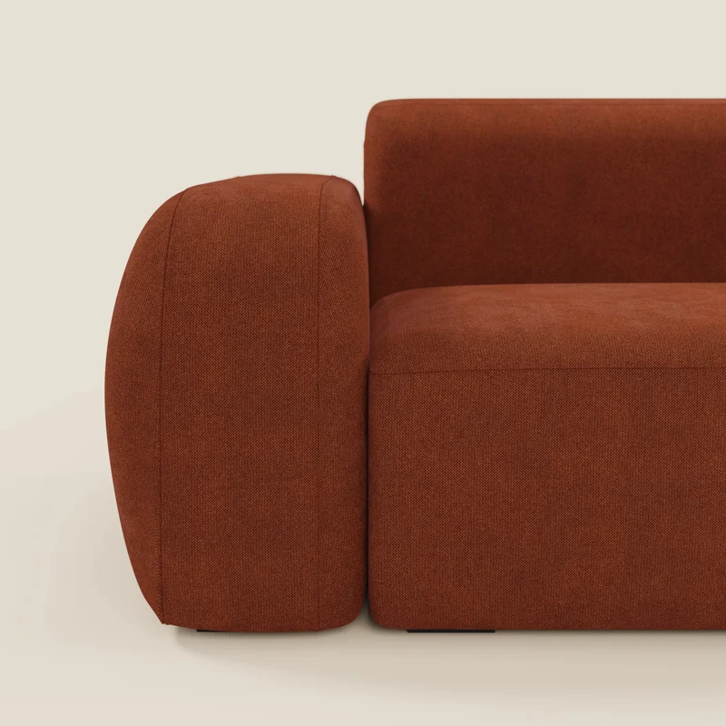 BonBon canapé d’angle composable et modulable - tissu anti-taches T23 rouille