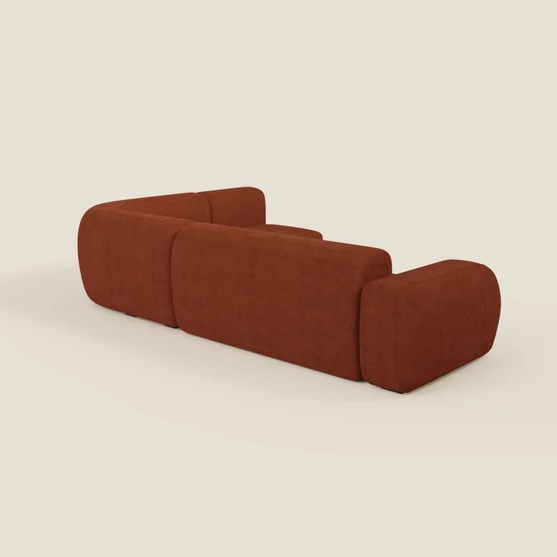 BonBon canapé d’angle composable et modulable - tissu anti-taches T23 rouille