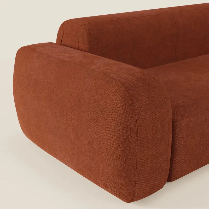 BonBon canapé d’angle composable et modulable - tissu anti-taches T23 rouille