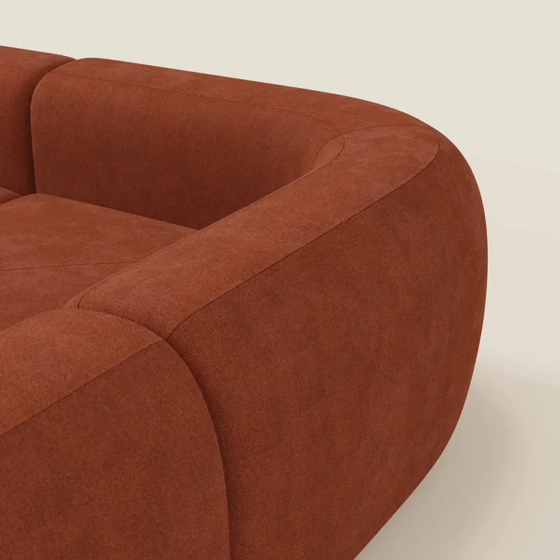 BonBon canapé d’angle composable et modulable - tissu anti-taches T23 rouille