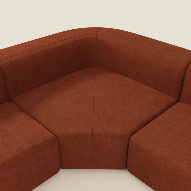 BonBon canapé d’angle composable et modulable - tissu anti-taches T23 rouille