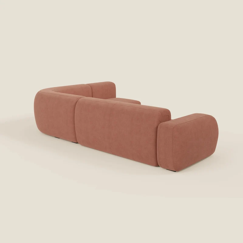 BonBon canapé d’angle composable et modulaire - tissu détachant T23 pêche