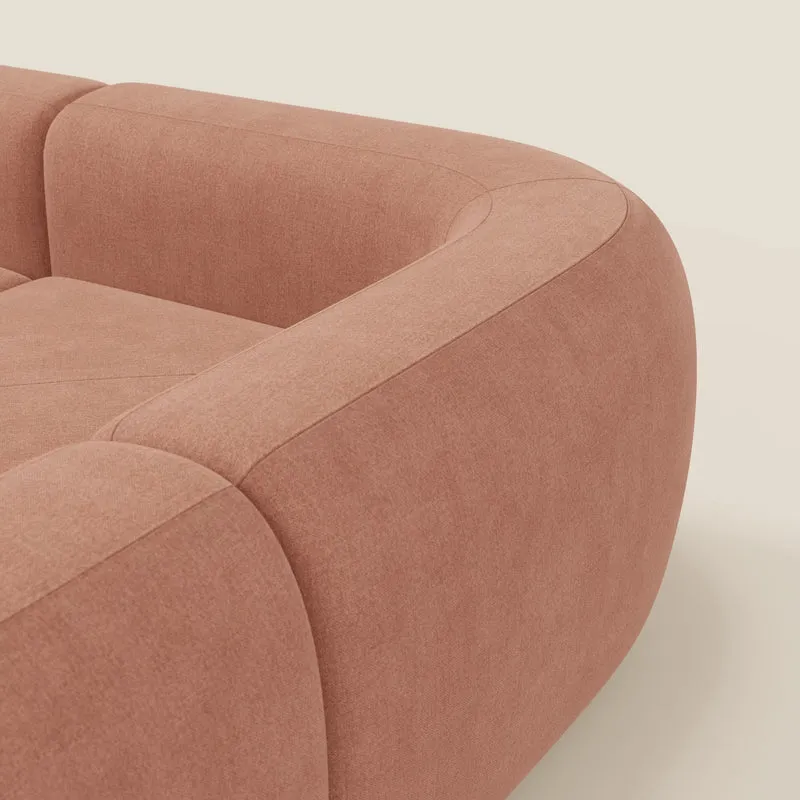 BonBon canapé d’angle composable et modulaire - tissu détachant T23 pêche