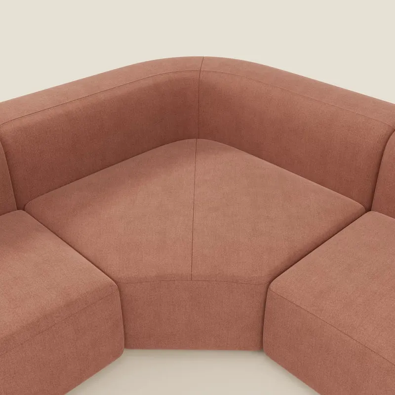 BonBon canapé d’angle composable et modulaire - tissu détachant T23 pêche