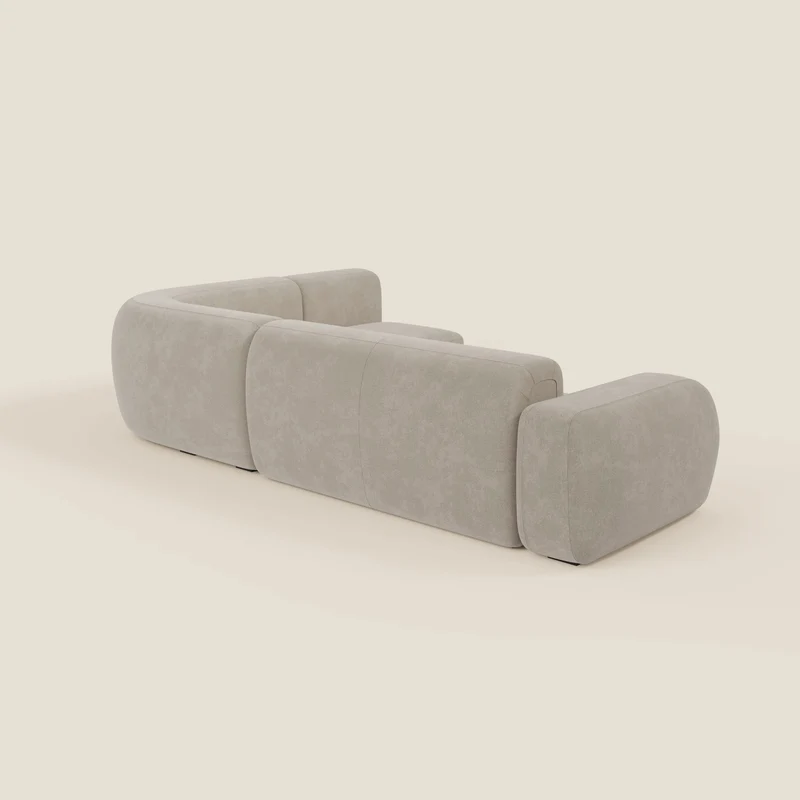 BonBon canapé d’angle composable et modulaire - tissu détachant T23 crème