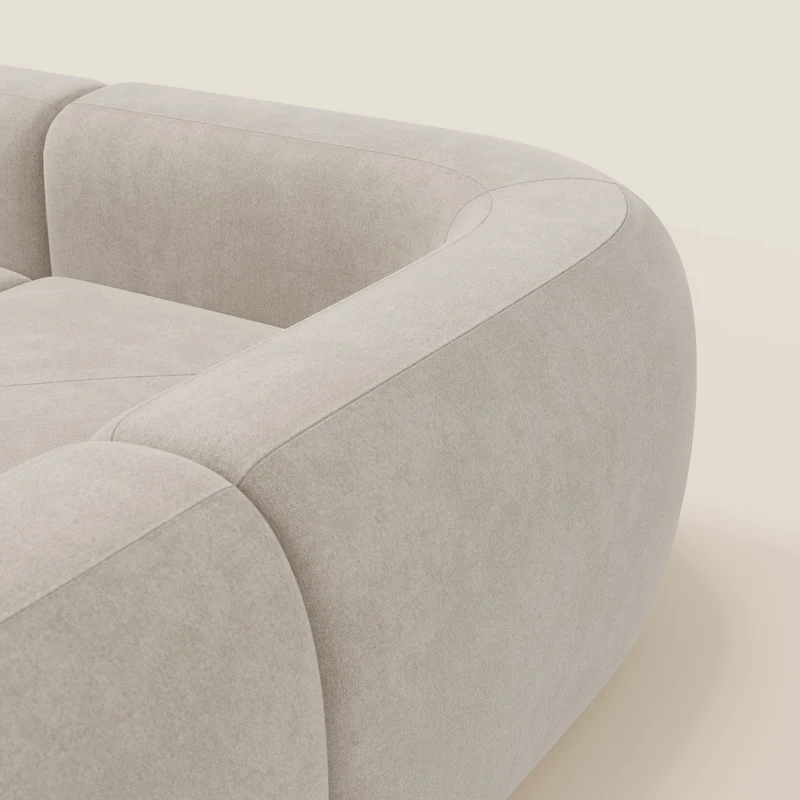 BonBon canapé d’angle composable et modulaire - tissu détachant T23 crème