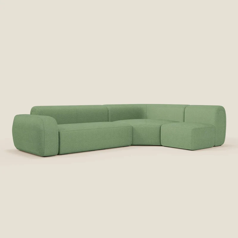 BonBon canapé d’angle composable et modulable – tissu anti-taches T23 menthe