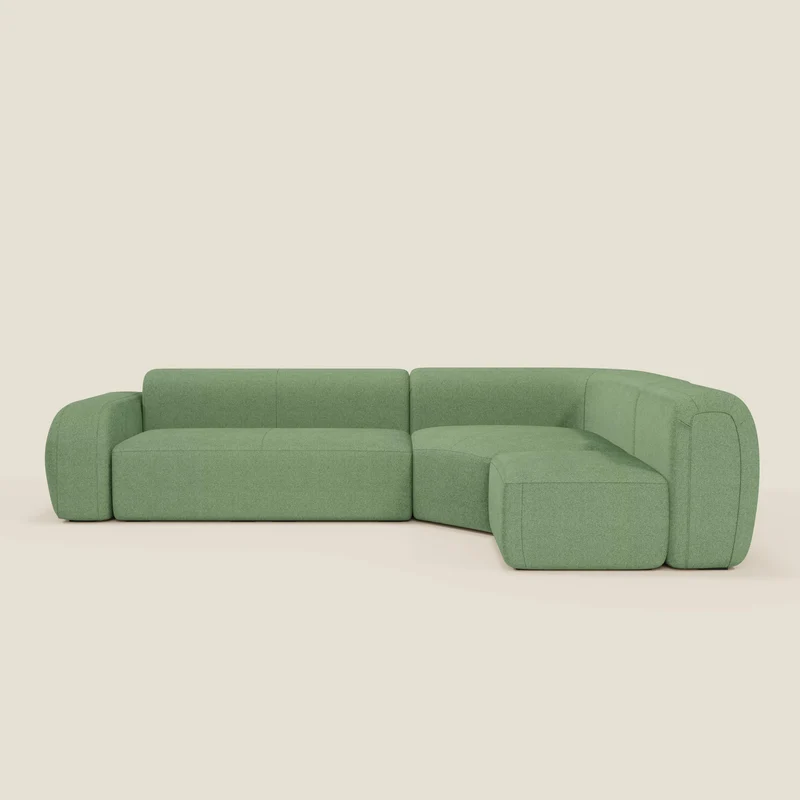 BonBon canapé d’angle composable et modulable – tissu anti-taches T23 menthe