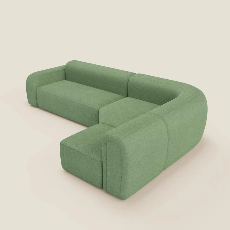 BonBon canapé d’angle composable et modulable – tissu anti-taches T23 menthe