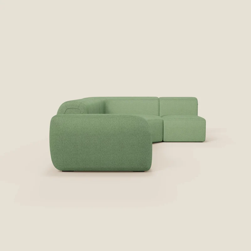BonBon canapé d’angle composable et modulable – tissu anti-taches T23 menthe