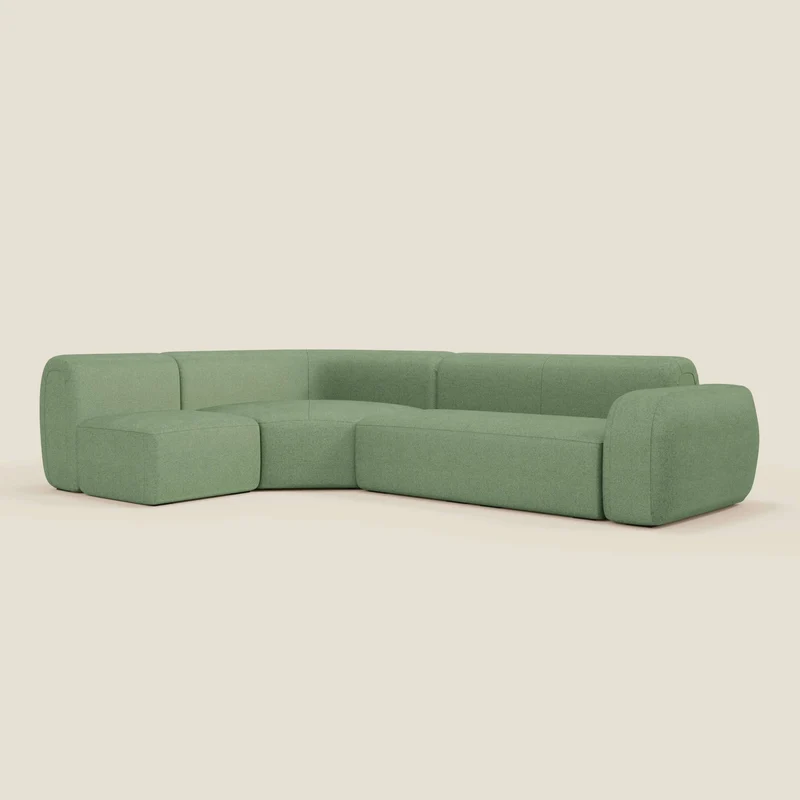 BonBon canapé d’angle composable et modulable – tissu anti-taches T23 menthe