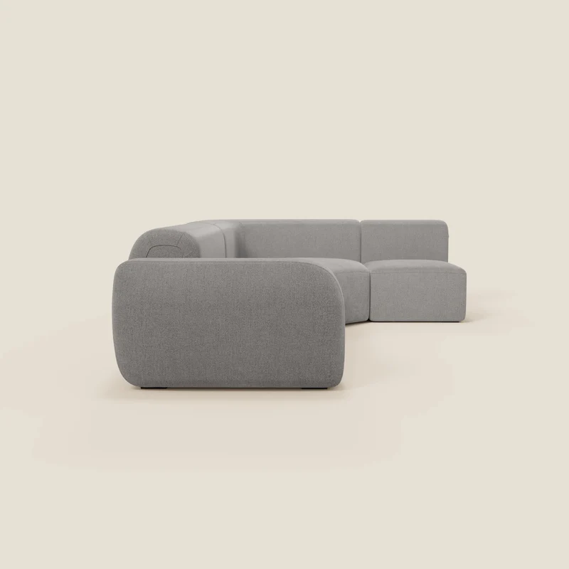 BonBon canapé d’angle composable et modulable - tissu détachable T23 gris
