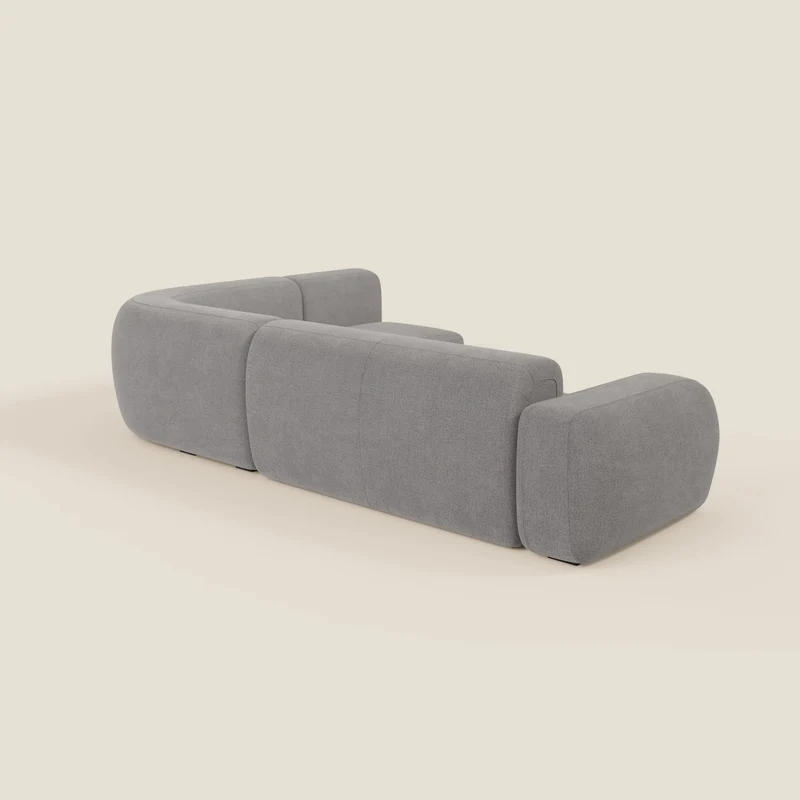 BonBon canapé d’angle composable et modulable - tissu détachable T23 gris