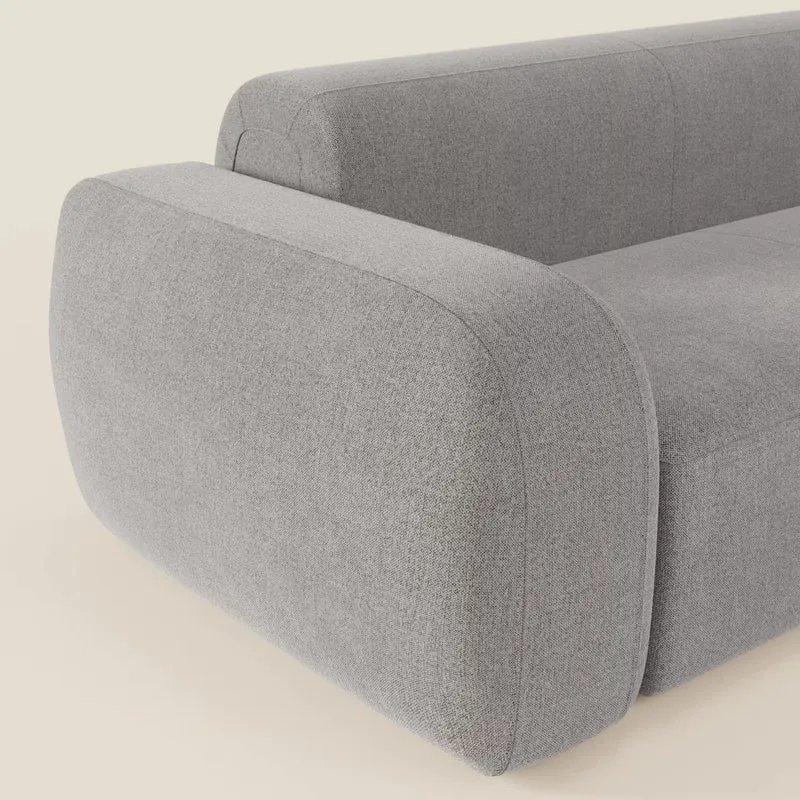 BonBon canapé d’angle composable et modulable - tissu détachable T23 gris