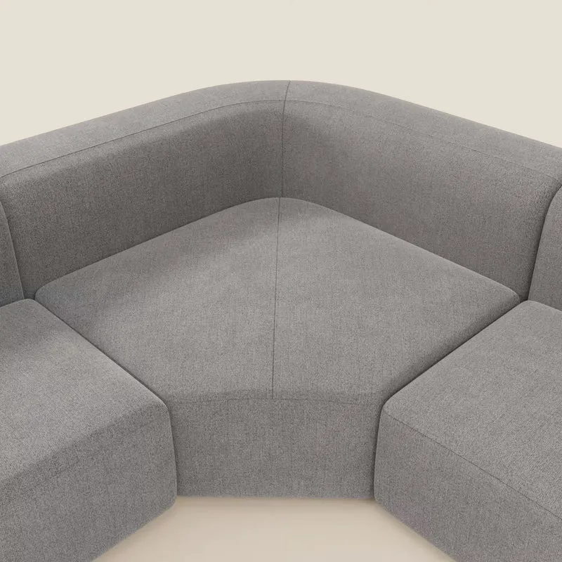 BonBon canapé d’angle composable et modulable - tissu détachable T23 gris