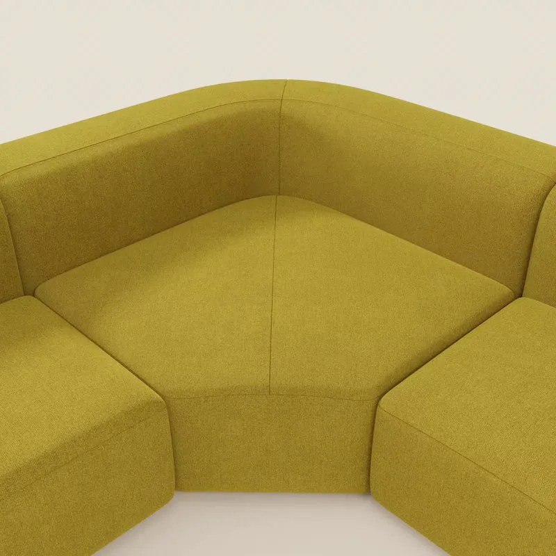 BonBon canapé d’angle composable et modulable - tissu anti-taches T23 jaune soleil