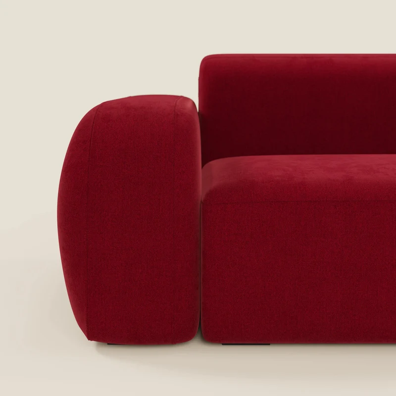BonBon canapé d’angle composable et modulaire - tissu anti-taches T23 bordeaux
