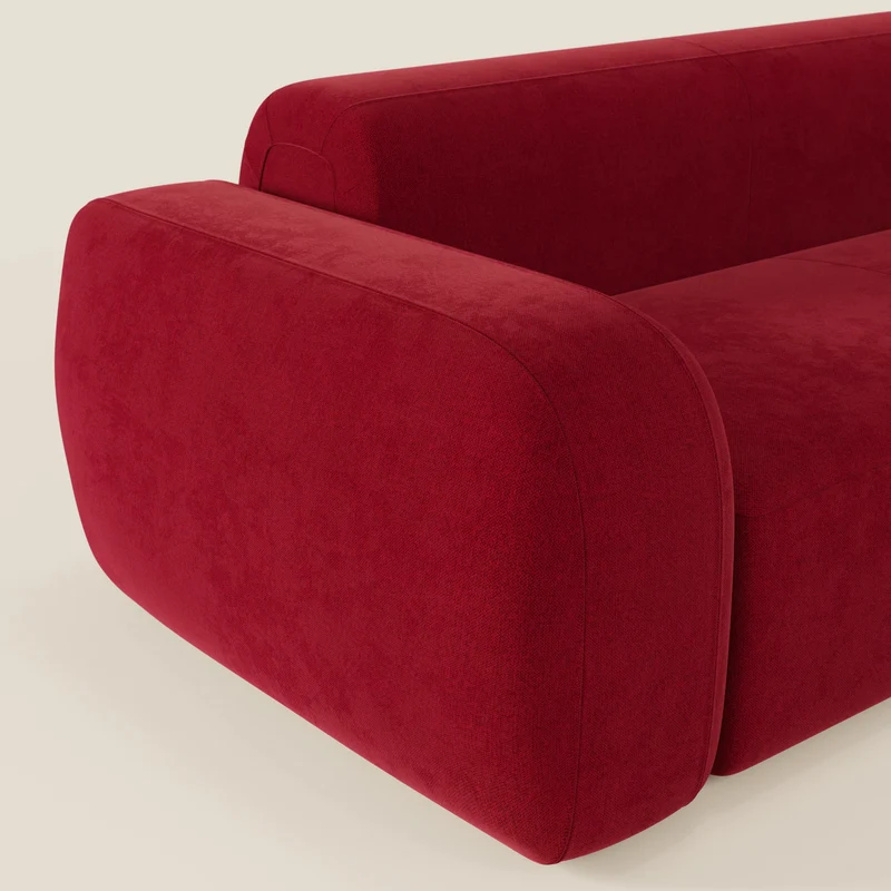 BonBon canapé d’angle composable et modulaire - tissu anti-taches T23 bordeaux