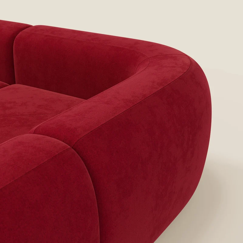BonBon canapé d’angle composable et modulaire - tissu anti-taches T23 bordeaux