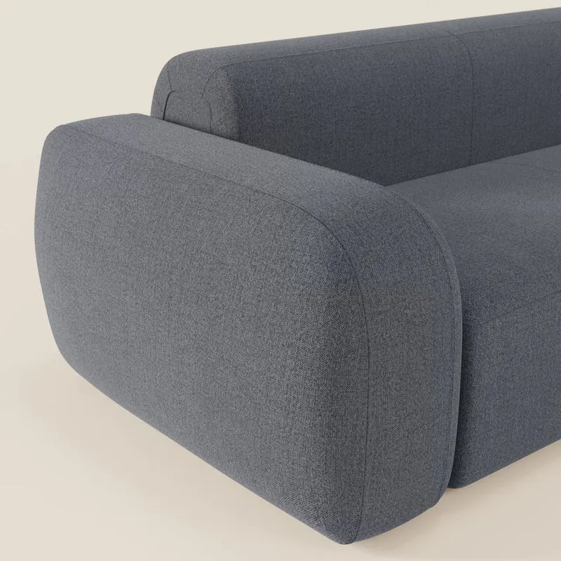 BonBon canapé d’angle composable et modulable - tissu anti-taches T23 bleu graphite