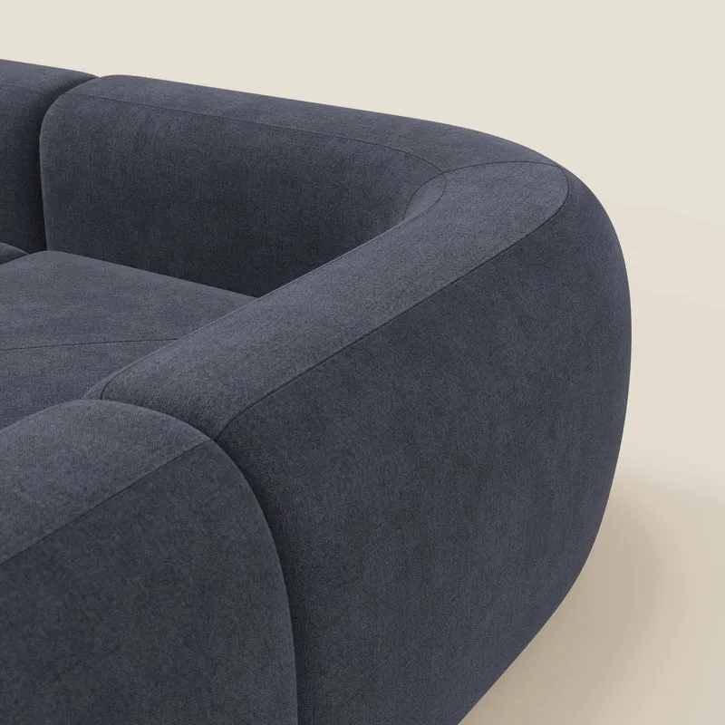 BonBon canapé d’angle composable et modulable - tissu anti-taches T23 bleu ardoise