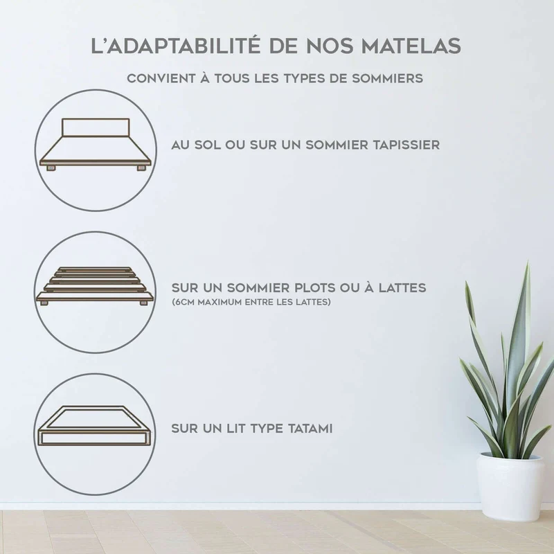 Matelas 100% mémoire de forme, 25 cm, soulagement lombaire - Collection Duo Confort