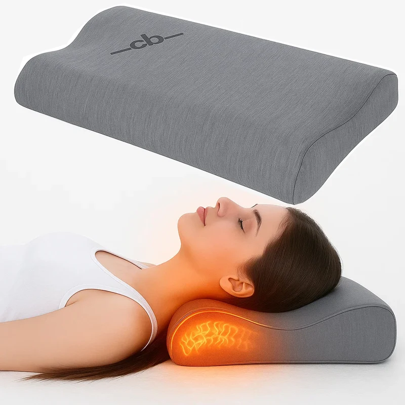 Dispositif révolutionnaire breveté avec centrale et calculateur intelligent automatique anti-ronflement, massage cervical et mémoire de forme - Collection Bien-Être