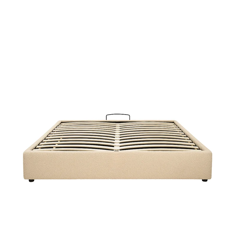 Lit coffre électrique bouclette, télécommande, sommier flexible - Collection Futura