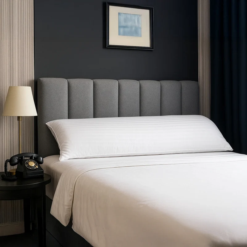 Traversin plumes de canard et duvet, jacquard strié, confort et soutien équilibré - Collection Duvet