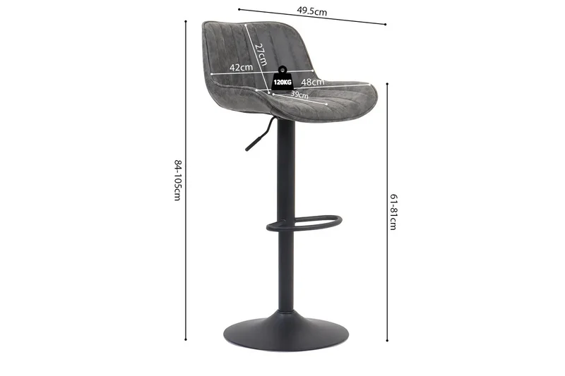 Tabourets de Bar FENNY - H:61-81 cm