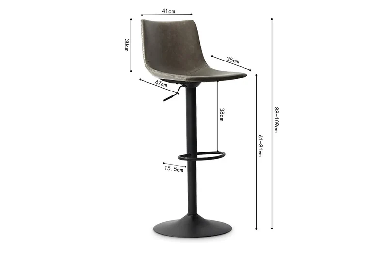 Tabourets de Bar TREVIS - H:61-81 cm
